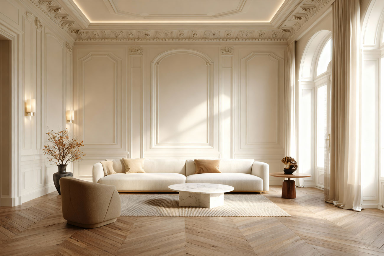 Architecture d'intérieur haut de gamme lumière